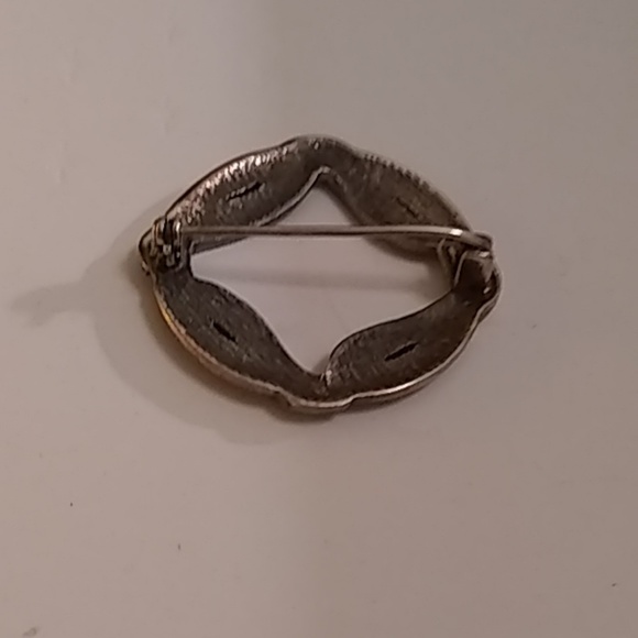 Sterling and marcasite circle brooch - Picture 3 of 4